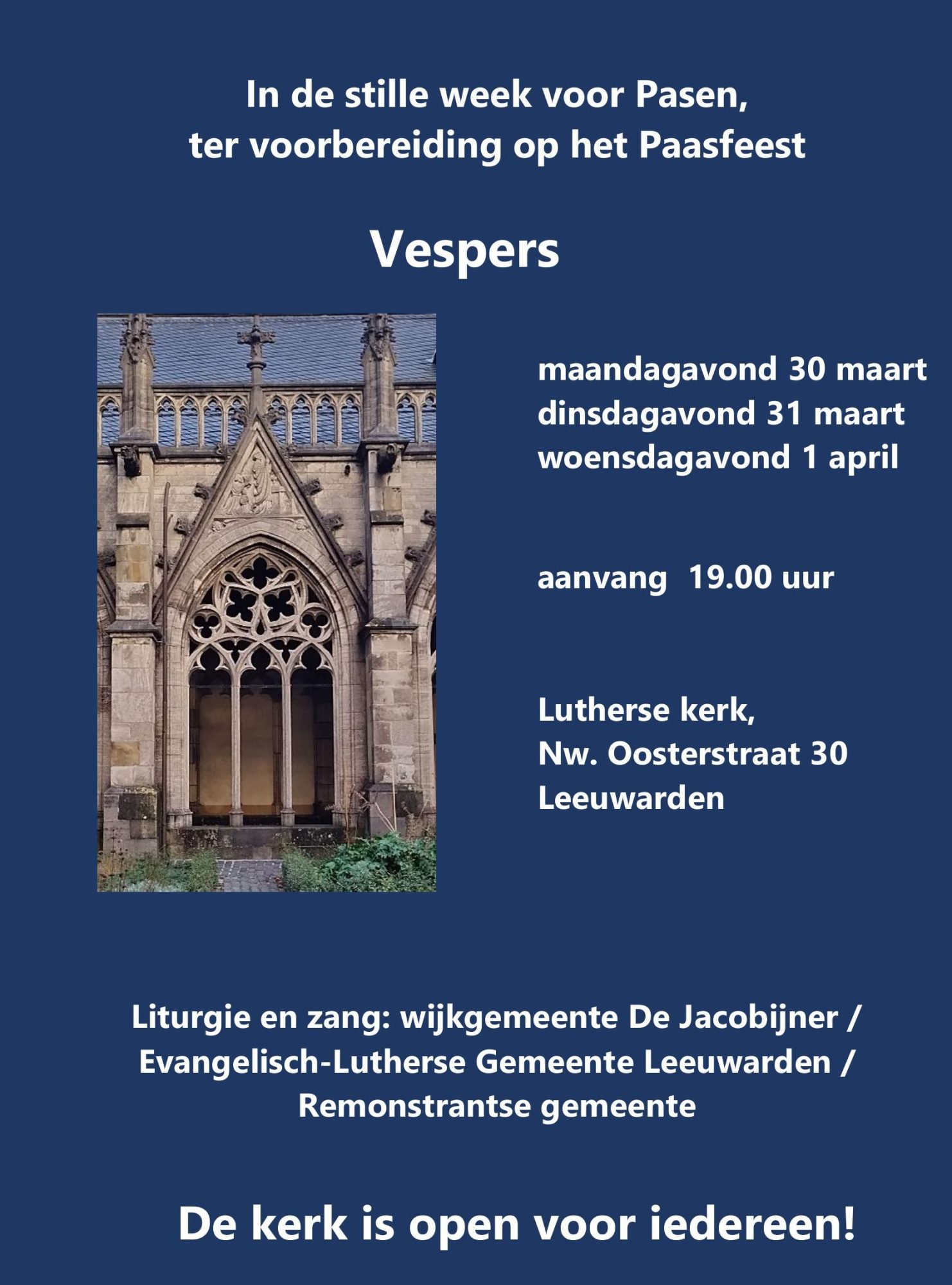 Vespers in de stille week voor Pasen